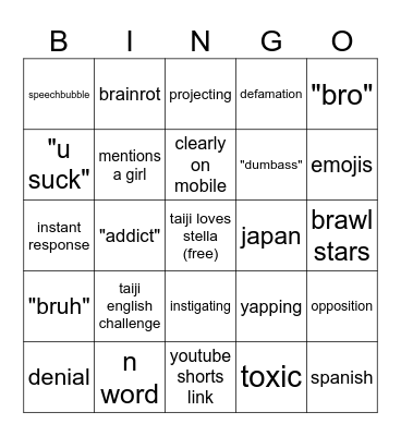 taiji bingo Card