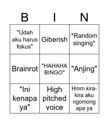 Keisya vs Kartul 2 Bingo Card