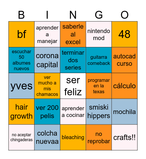 yo en 2025 Bingo Card