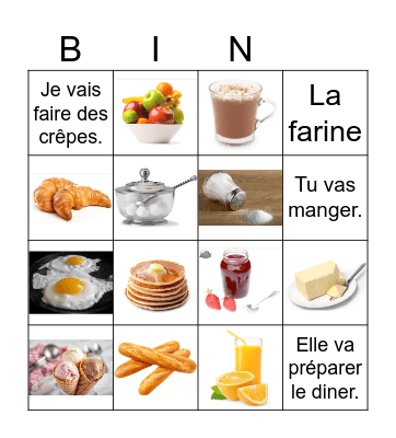Le petit déjeuner Bingo Card