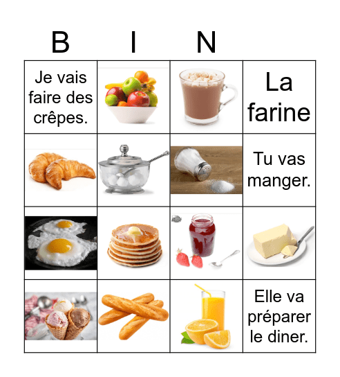 Le petit déjeuner Bingo Card