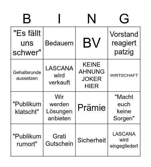 unplugged Bingo Card