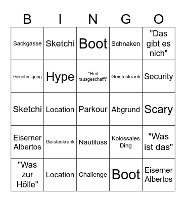 roofless TV Bingo Card