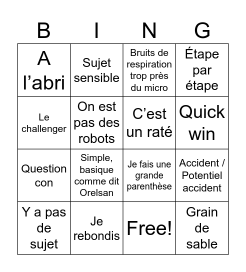 Grille 3 Bingo Card