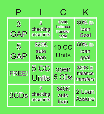 TARGET BINGO-SALES Bingo Card