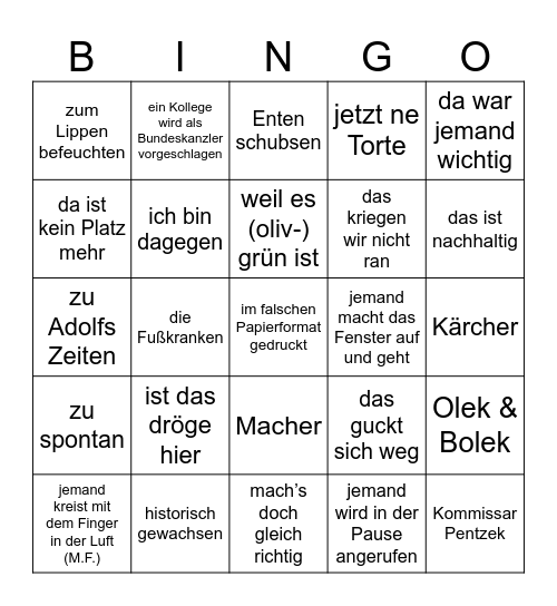 Büro 212 Bingo Card