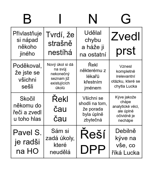 Nikovo Bingo Card