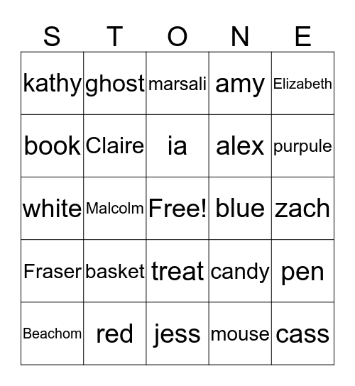 OUTLANDER Bingo Card