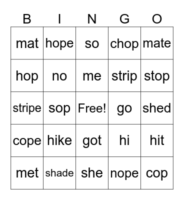 WIN Time Bingo Card