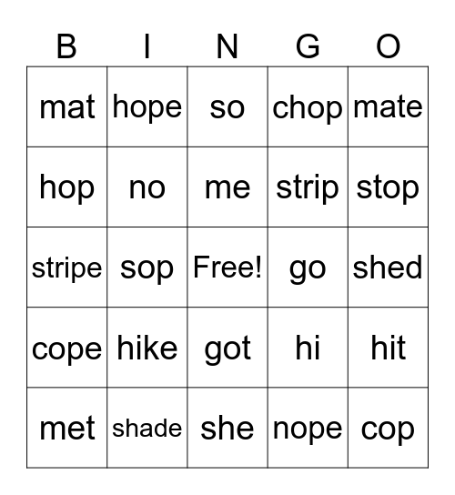 WIN Time Bingo Card