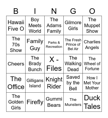MUZINGO Card 3 - TV Theme Bingo Card