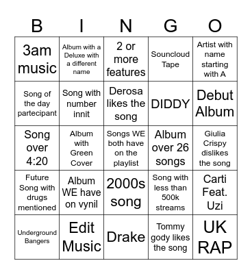 RickRock Bingock Bingo Card