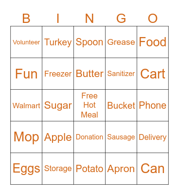 Bread of Life Bingo Card