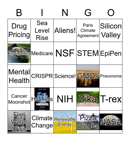 Science Debate Bingo Card