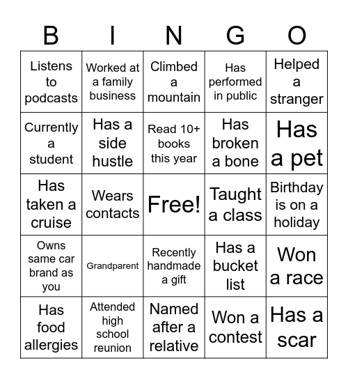 Bingo Card