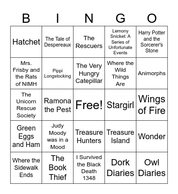 BOOK BINGO Card