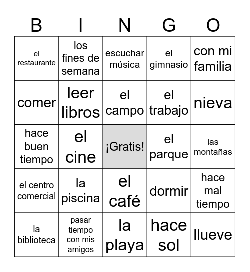 Autentico 4A Bingo Card