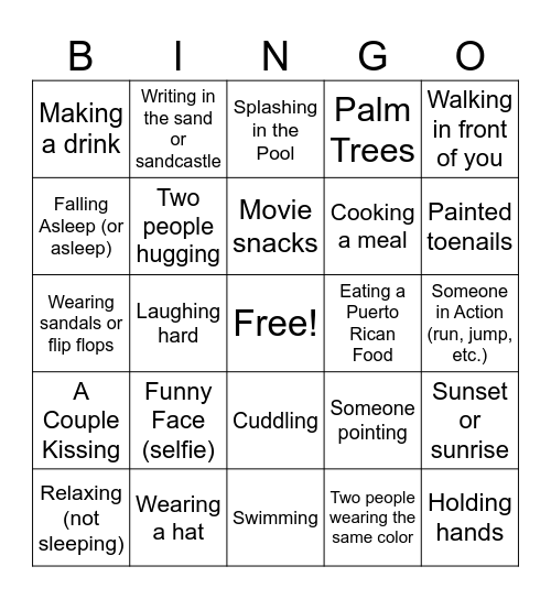 Photography Gotcha BINGO Card