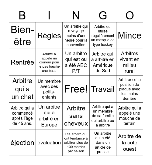 Bingo Bleu #35 - FR Bingo Card
