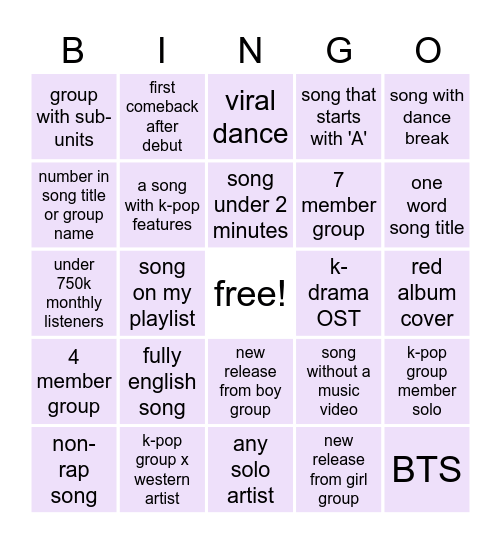 Spotify Bingo (1) Bingo Card
