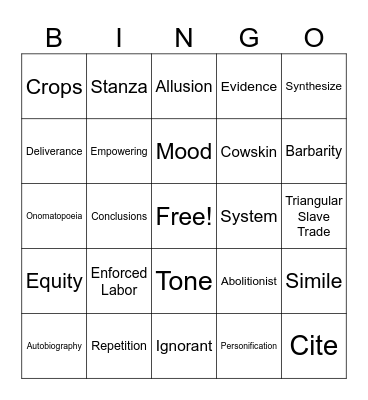 Module 3 Bingo Card