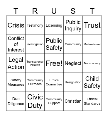 SSP City Council Accountability Bingo Card