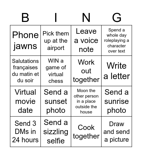 LDR Bing Bingo Card