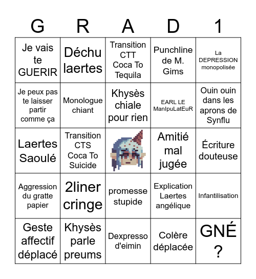 Laertes return special ~~ Bingo Card