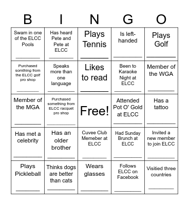 Who are you? - ELCC New Member Mixer Bingo Card