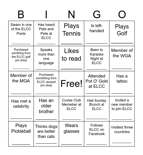 Who are you? - ELCC New Member Mixer Bingo Card