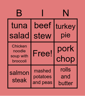 Mają Jedzonko Bingo Card