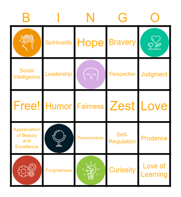 Character Strength Bingo Card