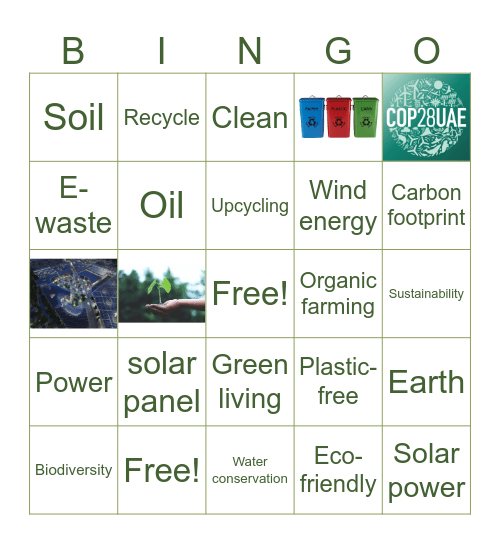 Sustainability Bingo Card