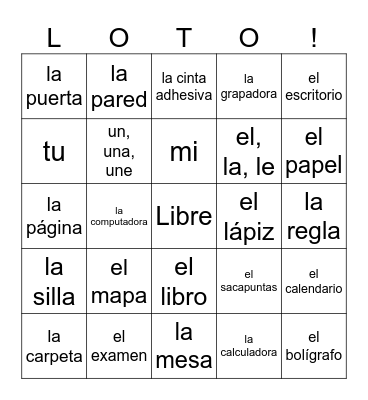 Objetos de la Clase Bingo Card