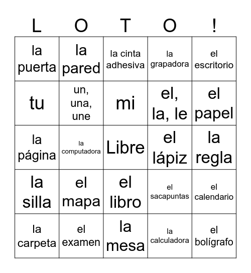 Objetos de la Clase Bingo Card