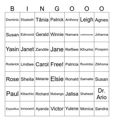 Policy Bingo! Bingo Card