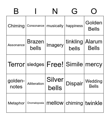 "The Bells" Bingo Card