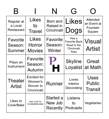 Playhouse Solo Night Bingo Card