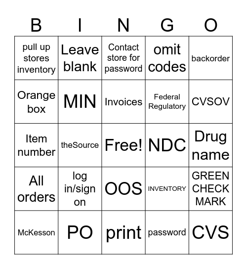 Mckesson Bingo Card