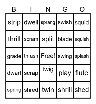 Blends Bingo Card