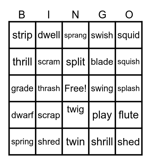 Blends Bingo Card