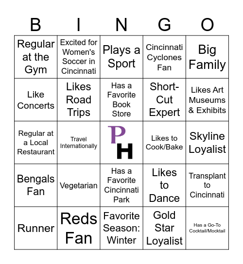 Playhouse Solo Night Bingo Card