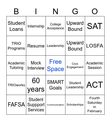 Trio Program Bingo Card
