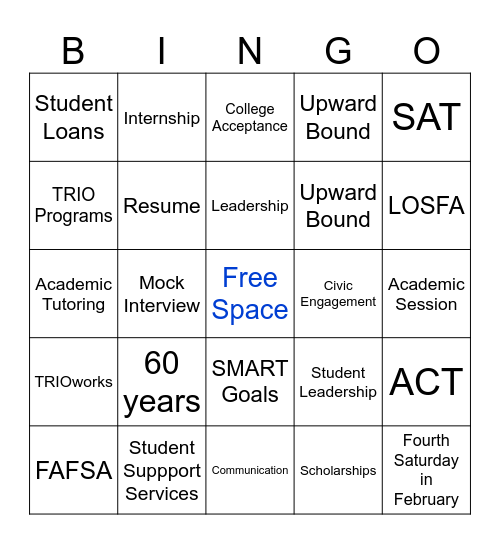 Trio Program Bingo Card