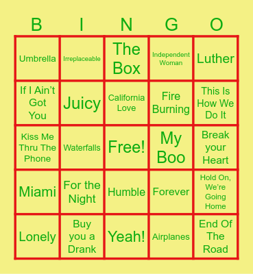 MUSICAL BINGO Card