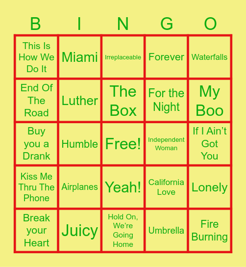 MUSICAL BINGO Card