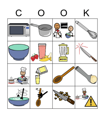 Cooking Bingo Card
