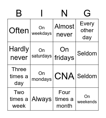 The Frequency Bingo Card