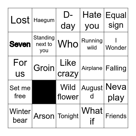 @Navyabtsarmy123 Bingo Card