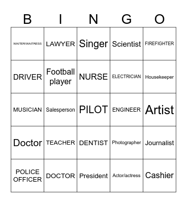 CAREERS BINGO Card